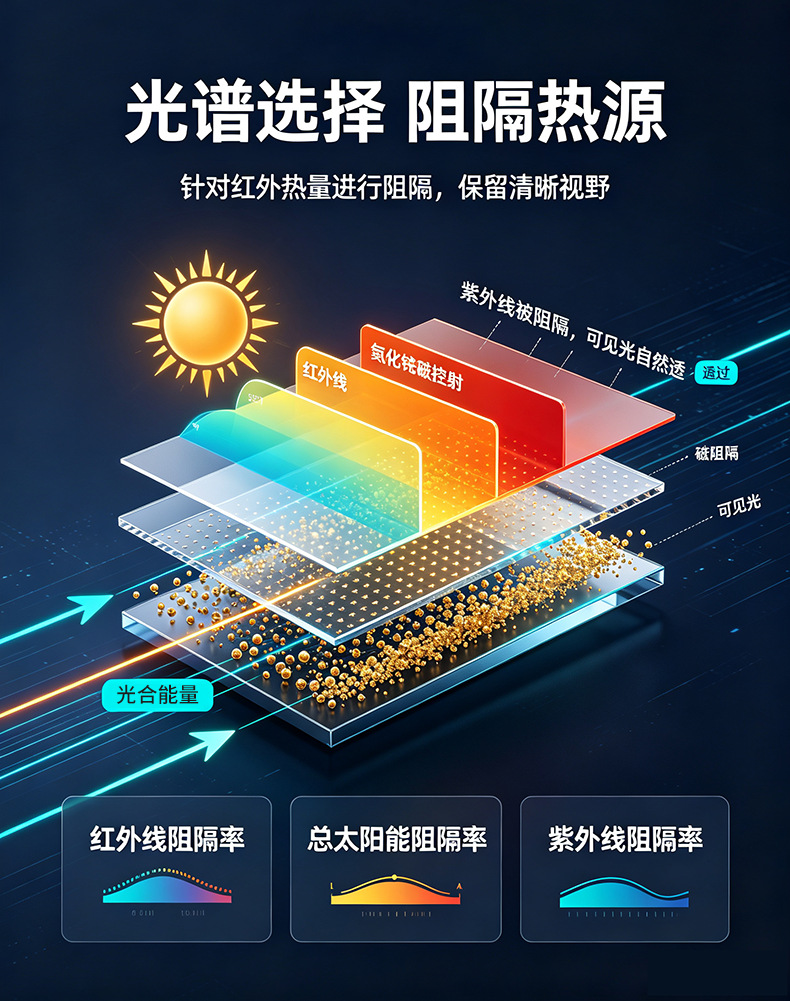 Car Solar Insulation Film, Magnetically Controlled Titanium Nitride Film, Anti-Uv Car Sunroof Pet Film, Front Windshield Explosion-Proof Film