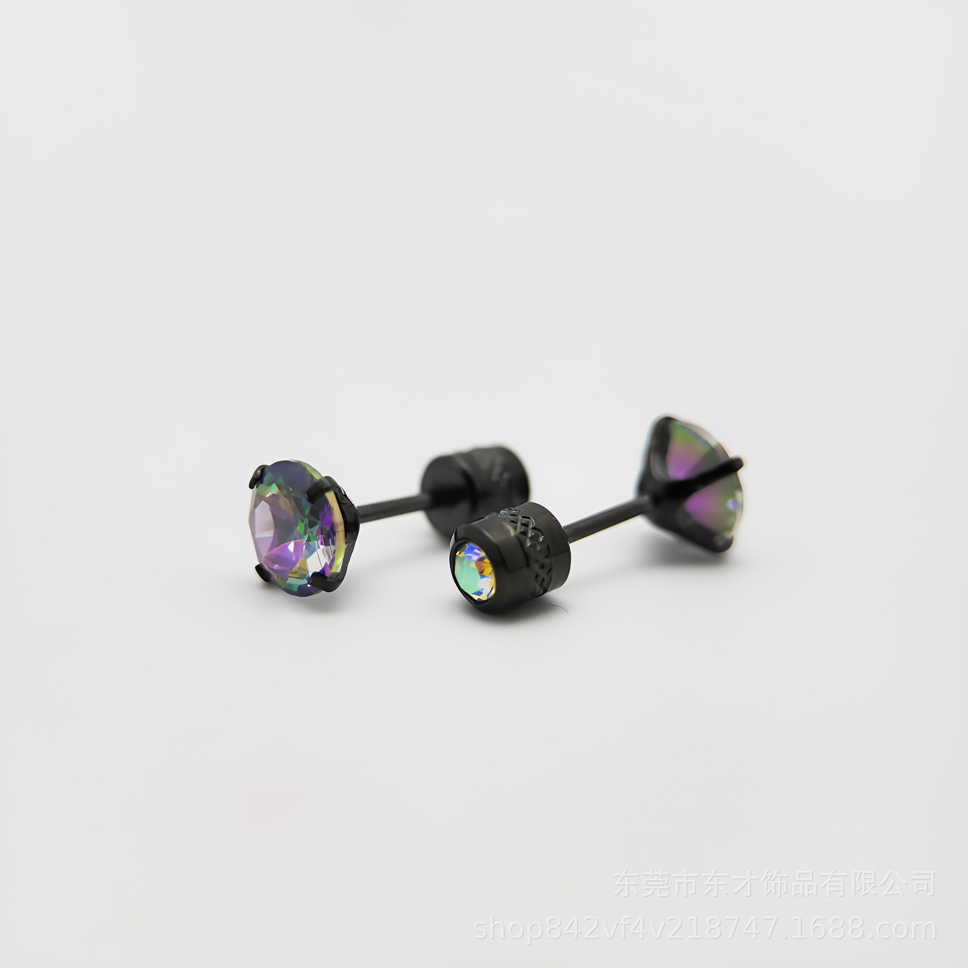 Double-sided earrings stainless steel for men and women