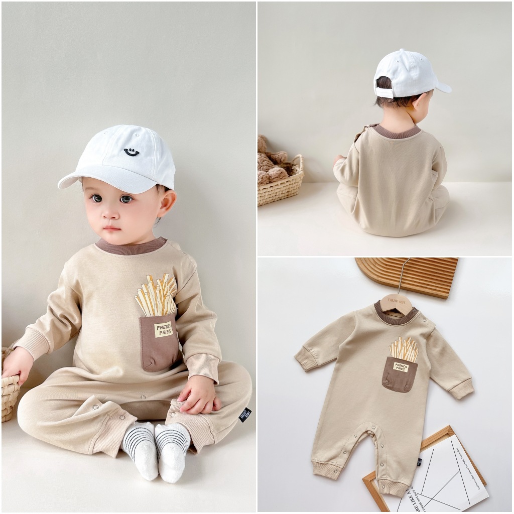 ins嬰幼兒連體衣2024春季新款男女寶寶爬服新生兒連身服外出潮