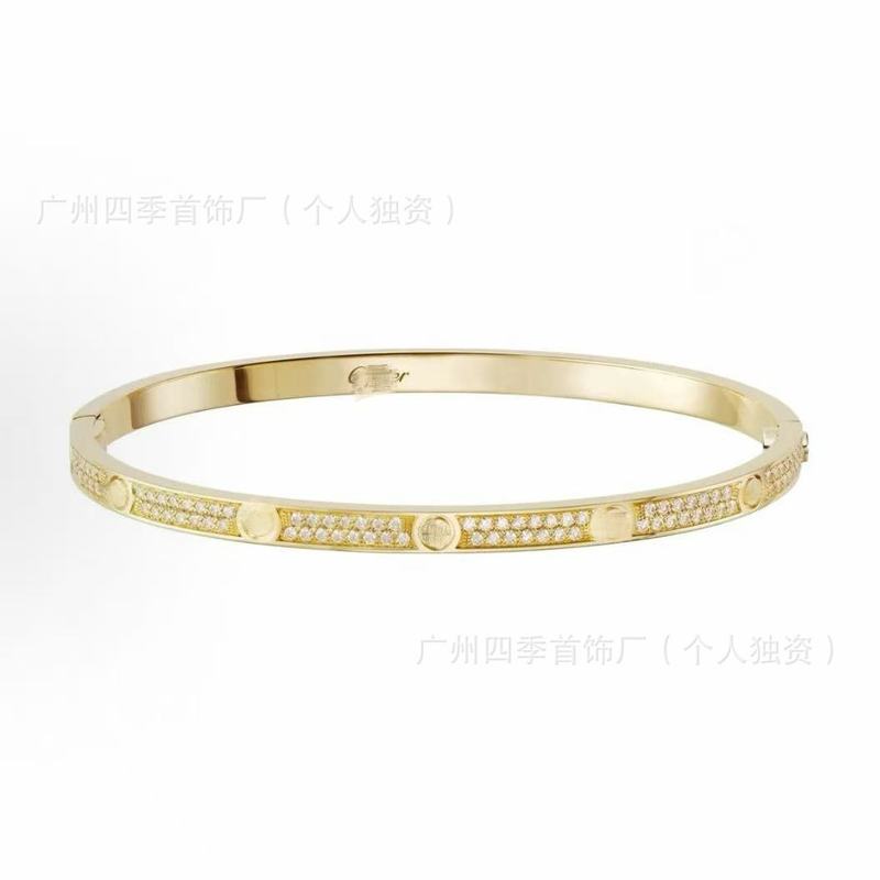 高版卡家经典LOVE满天星手镯CNC男女手环玫瑰金厚镀18K金满钻V金|undefined