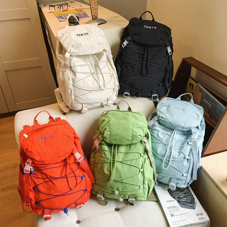 Capacious backpack, travel bag, shoulder bag, drawstring, for students