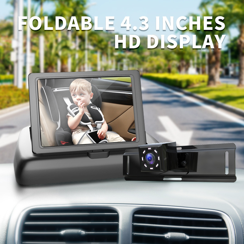 Car-Mounted Baby Monitor 4.3inch Monitor + 8-Light Infrared Night Vision Camera Rear-View Monitoring Image Car-Mounted Baby Monitor 4.3inch Monitor + 8-Light Infrared Night Vision Camera Rear-View Monitoring Image