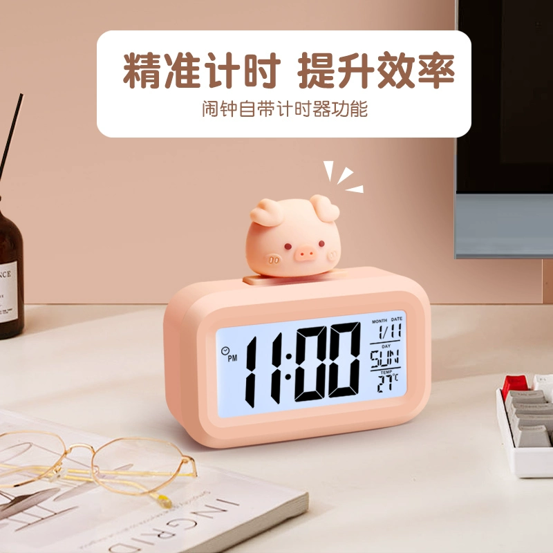 ✅Alarm clock student mini electronic clock new study table children girls dormitory desktop