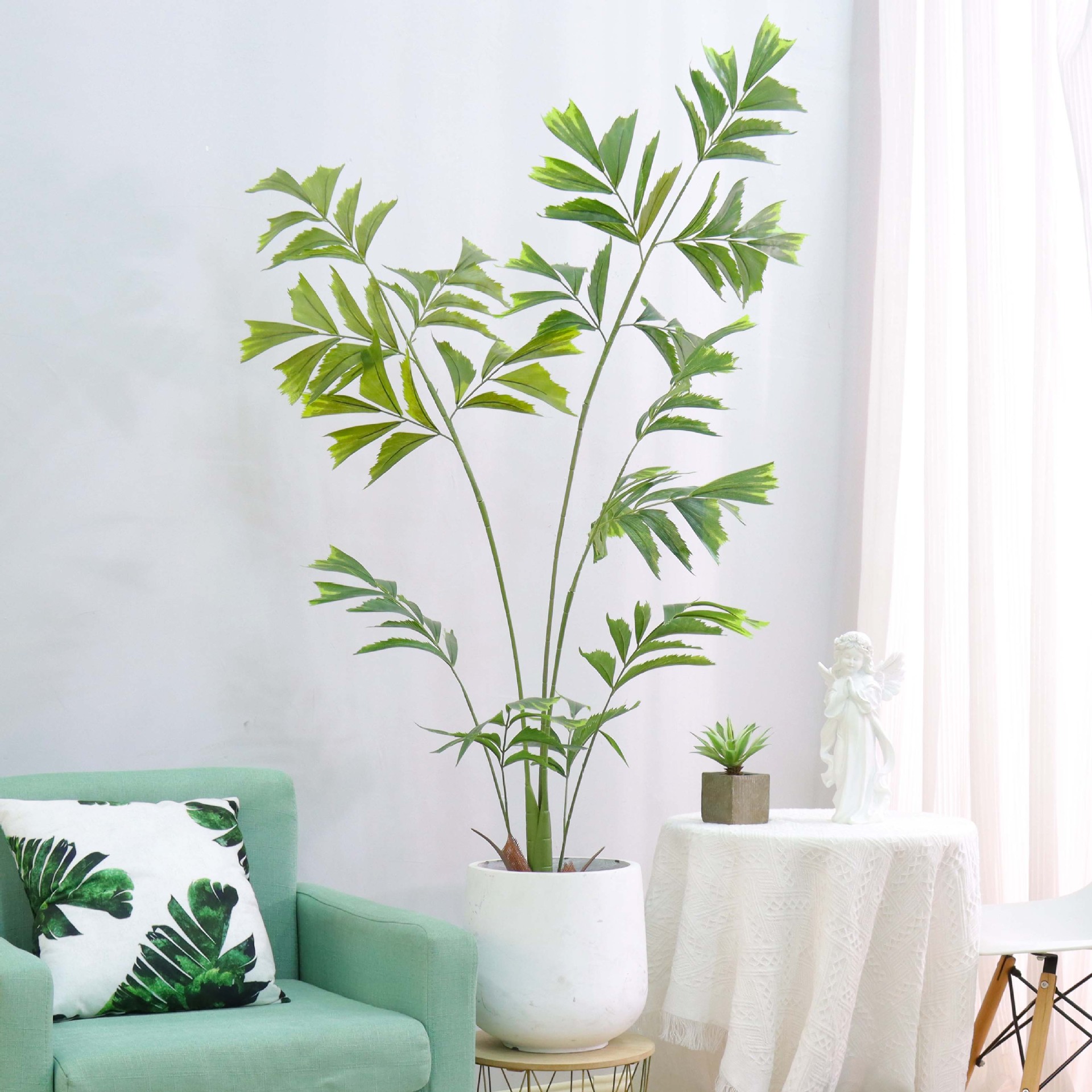 Internet celebridad estilo simple artificial planta verde cola de pez girasol árbol bonsai camping estilo biónico planta interior ventana decoración paisaje