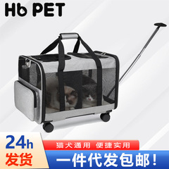 漢邦のレバーの双層の携帯猫のカバンは外出するのが便利です。