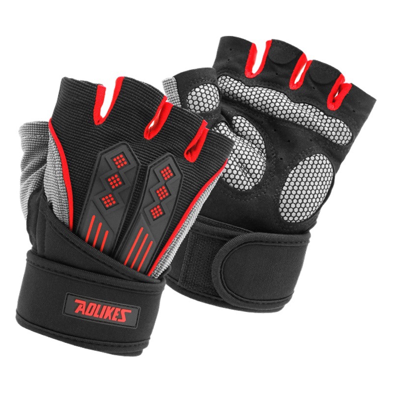 Levantamiento de pesas medio dedo guantes hombres deportes fitness equipo al aire libre ciclismo guantes