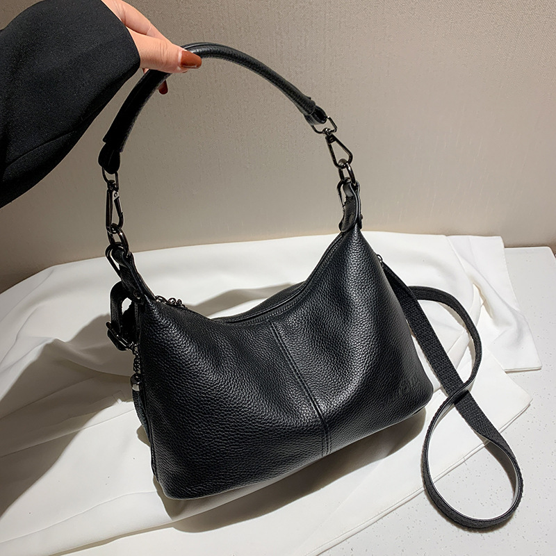 New genuine leather women's shoulder bag, stylish crossbody bag, fashionable women's handbag, versatile and high-end, trendy underarm bag