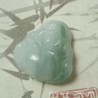 天然新疆金丝玉弥勒佛飘绿挂件 直播天山翠佛公吊坠 笑佛挂件项链