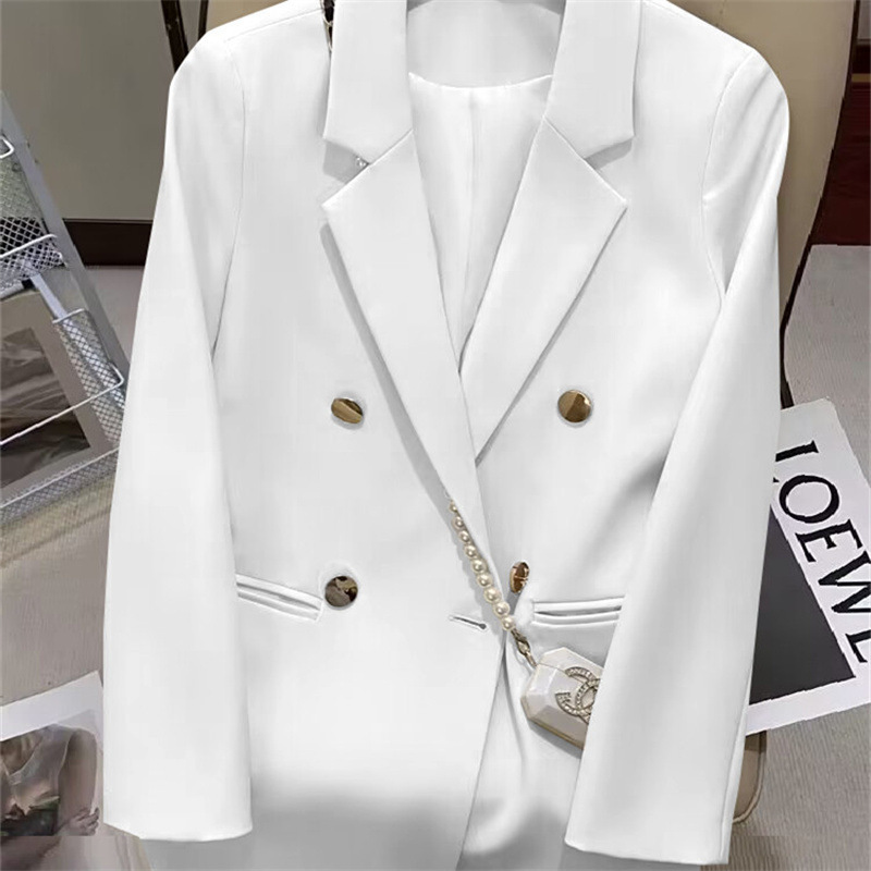 2025 New Cross-Border Women's White Blazer, Elegant and Slim-Fitting, Trendy and Eye-Catching Suit Jacket for Commuting