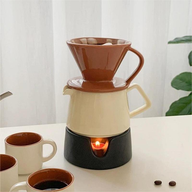 Ceramic V60 hand coffee suit coffee filter Cup household coffee pot coffee set filter funnel sharing pot