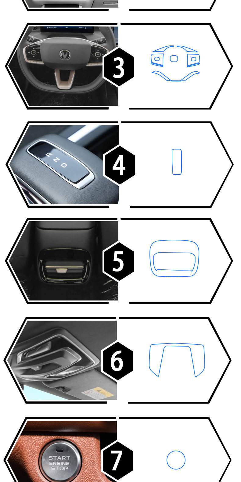 Suitable for 26 models of Changan Eado interior protection film, navigation instrument screen film, protective film, gear shift film, modification