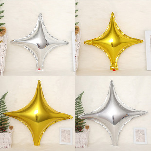 Direct Supply 10inch 26inch Four-Pointed Star Balloons Birthday Wedding Decoration Supplies Wholesale Cross-Border E-Commerce Aluminum Film Balloons