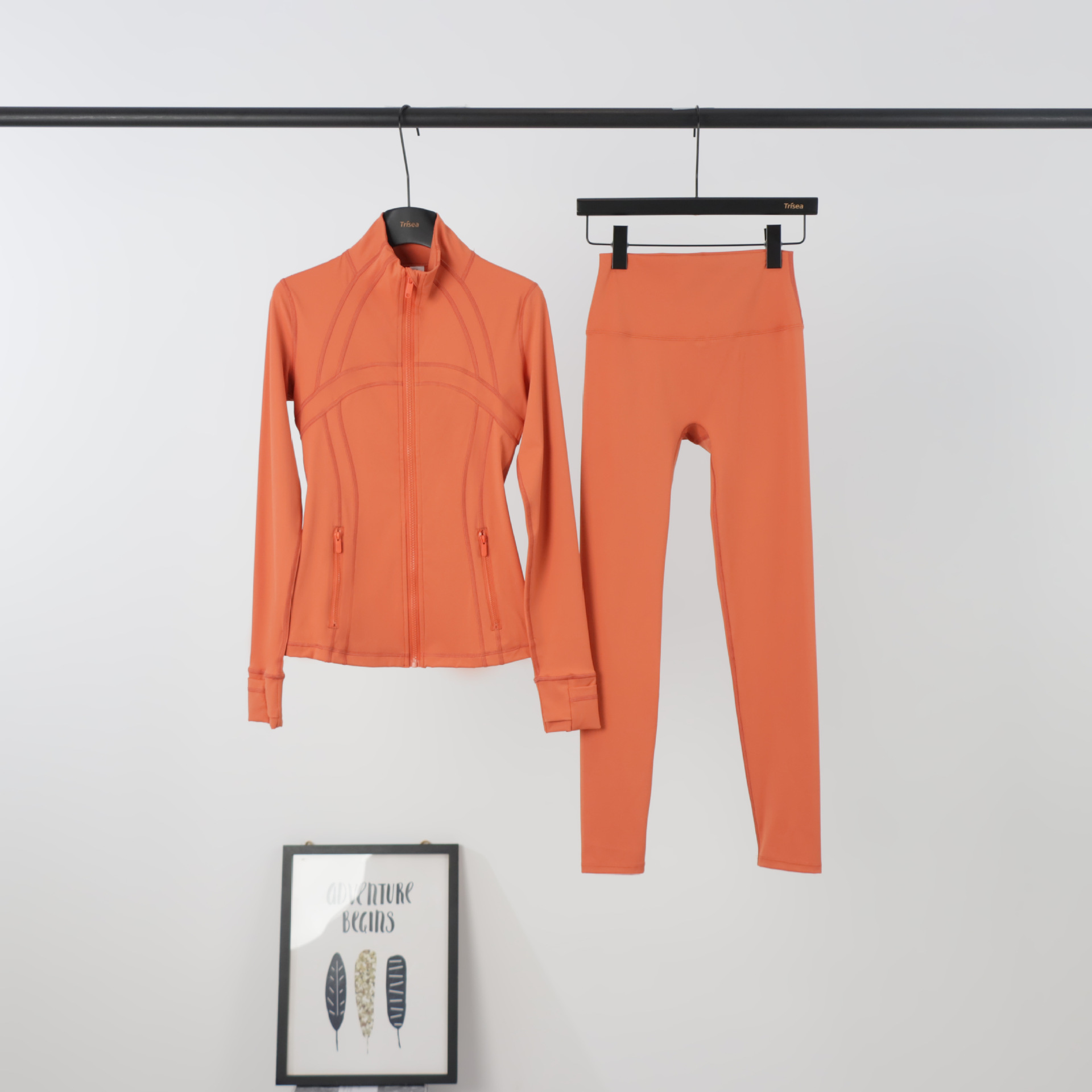 Women's Clothing Slim Fit Quick Drying Sports Jacket Set Elastic Fitness Running Yoga Suit In Stock_ecoleips.com