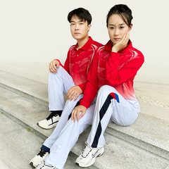 夏季新款运动套装男女长袖长裤运动服学生运动会出场服团体服装