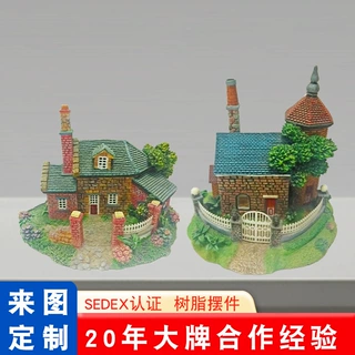 定制建筑模型景区旅游礼品微景观企业地标摆饰树脂摆件文创工艺品