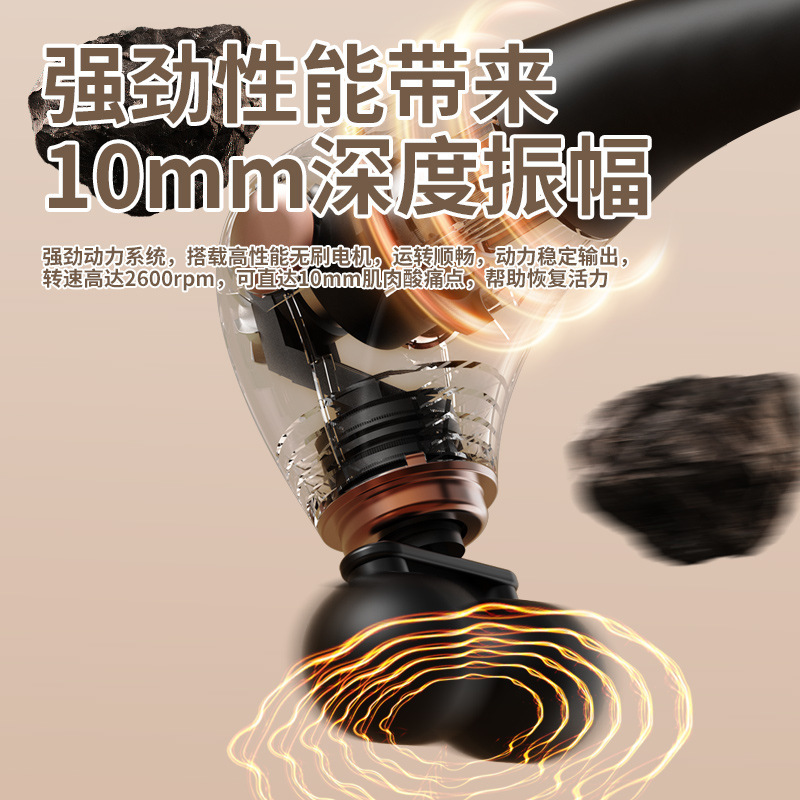 跨境新款U型弯头筋膜枪手持筋膜加长筋膜锤背部按摩锤长柄筋膜枪|undefined