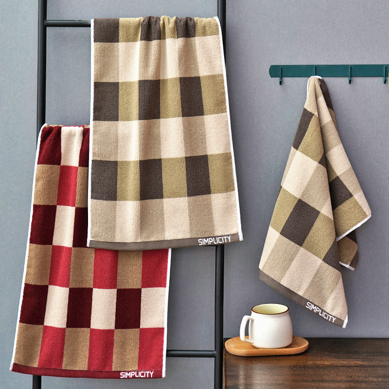 Dark men's towel colorful soft cotton lint-free yarn-dyed absorbent jacquard home women's large face towel