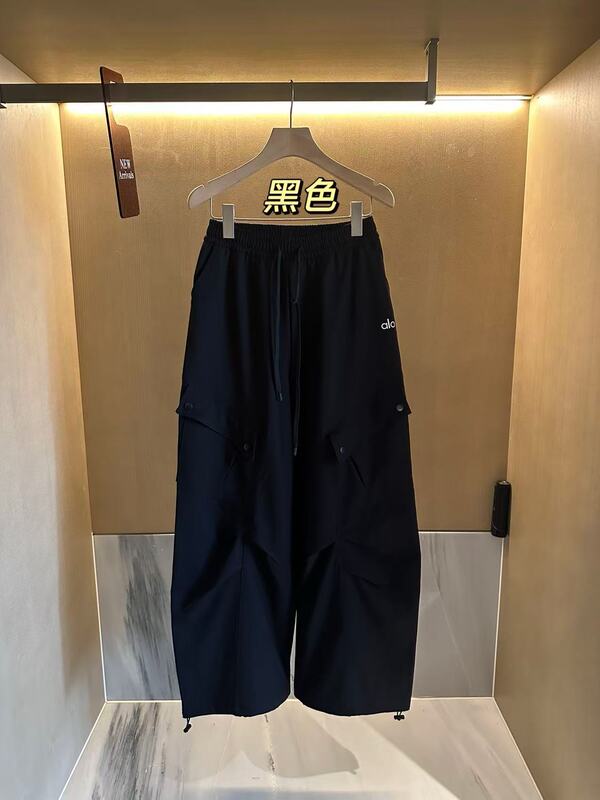 alo女式伞兵工装阔腿裤女秋2025新款高腰宽松垂感直筒运动休闲裤|undefined