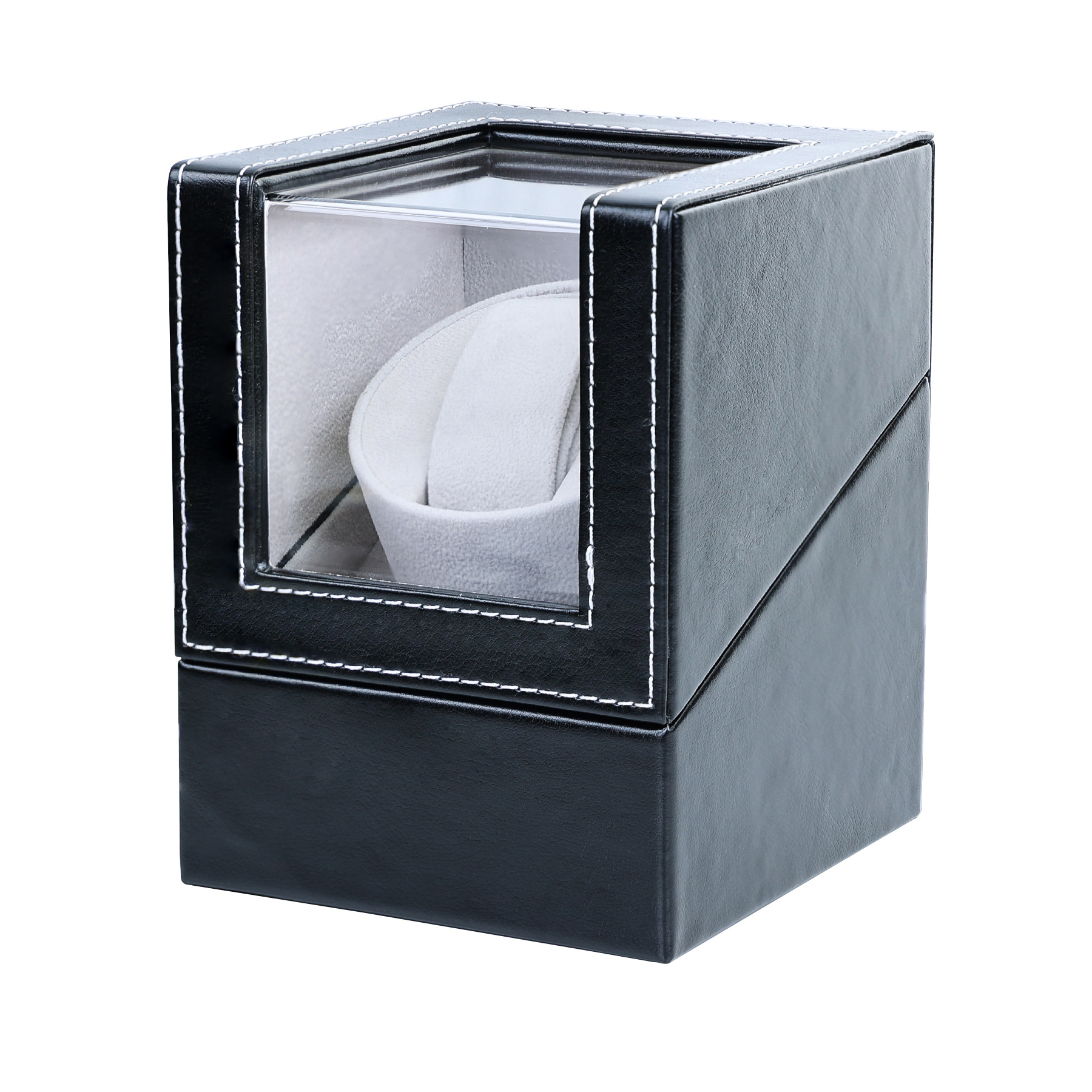 Dejiao en stock reloj mecánico al por mayor reloj automático Shaker caja eléctrica pu cuero mudo anti-magnético