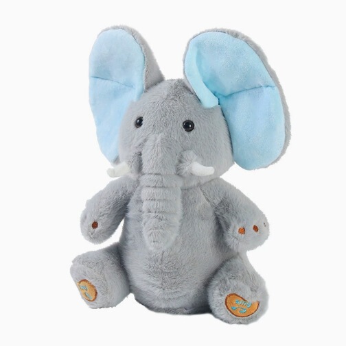 Cross-border hot sale peekaboo elephant eyes cover elephant peekaboo rabbit soothing doll electric plush toy