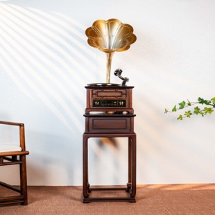 Tang Dian Black Glue Record Player Phonograph Retro Living Room Horn New Chinese High-end Ornaments Home Bluetooth Audio