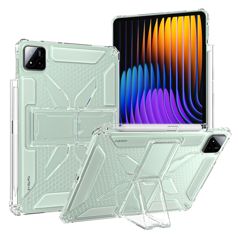 Suitable for Xiaomi Tablet 5/6/7/7Pro Protective Cover K9 Stand with Pen Slot Cooling Anti-Slip Anti-Fall Transparent 2025