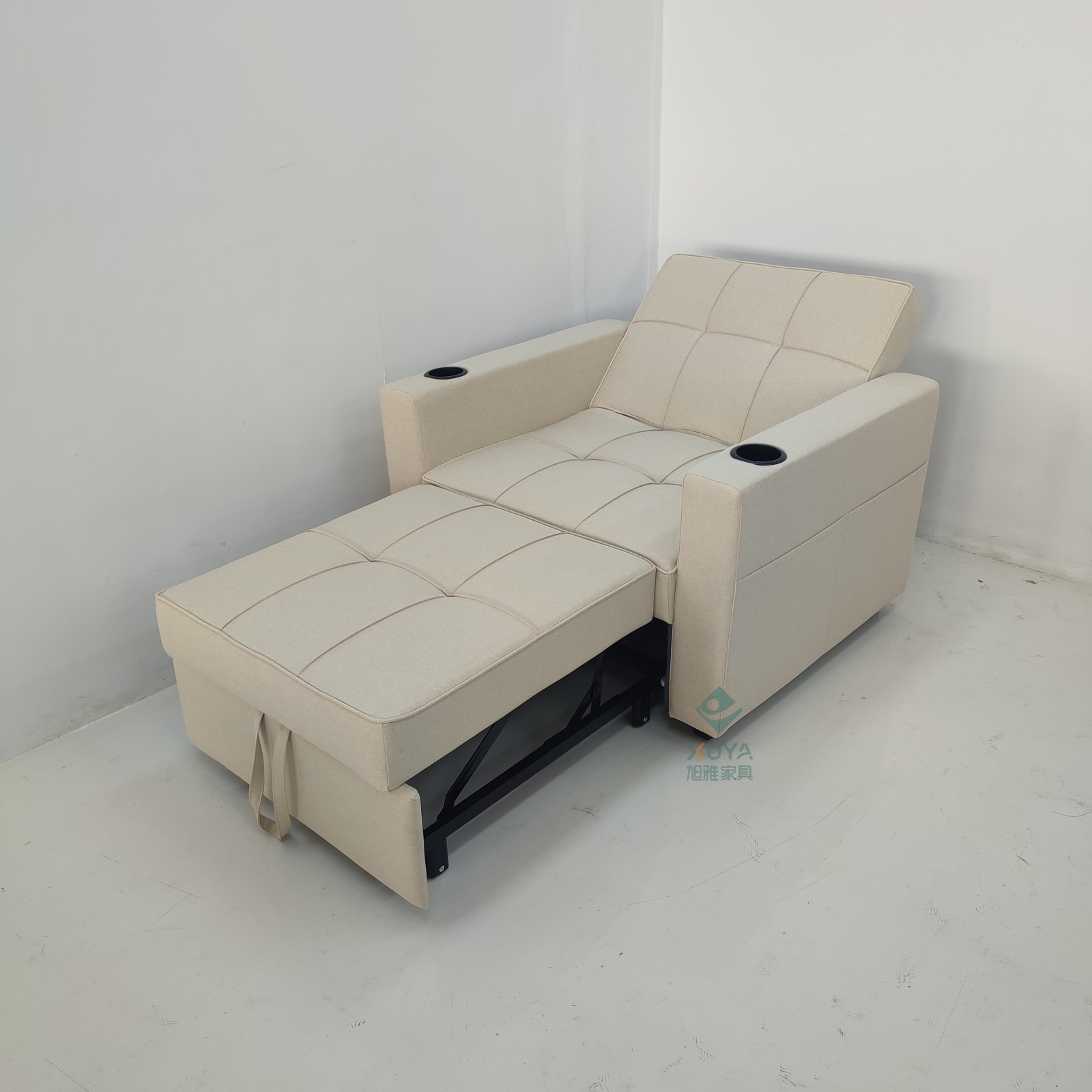 Sofá cama de cuero multifuncional para una persona, sala de estar, oficina, almuerzo, artefacto mágico con portatazas, sofá cama de cine privado