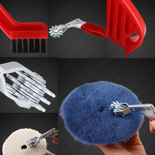 Cross-border supply polishing pad cleaning tool 2-piece car set cleaning brush wool polishing pad tool brush