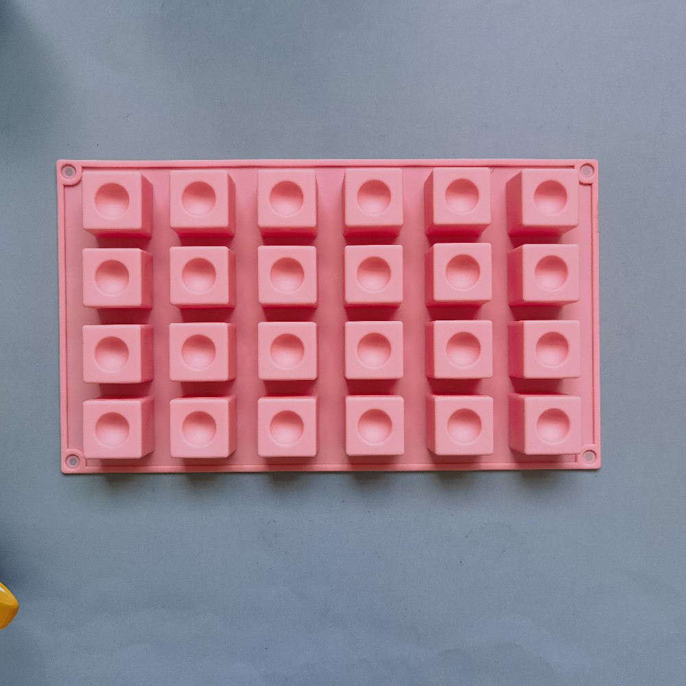 24 cuadros de punto 195 chocolate molde de silicona pudín pastel molde de postre jabón utensilios
