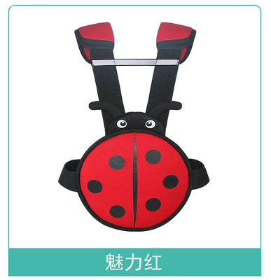 Electric car motorcycle children's safety belt baby safety harness children's anti-fall belt children's battery car safety belt (Other Automotive Safety Supplies) - 3-49-items-charm-red-seven-star-ladybug-vest