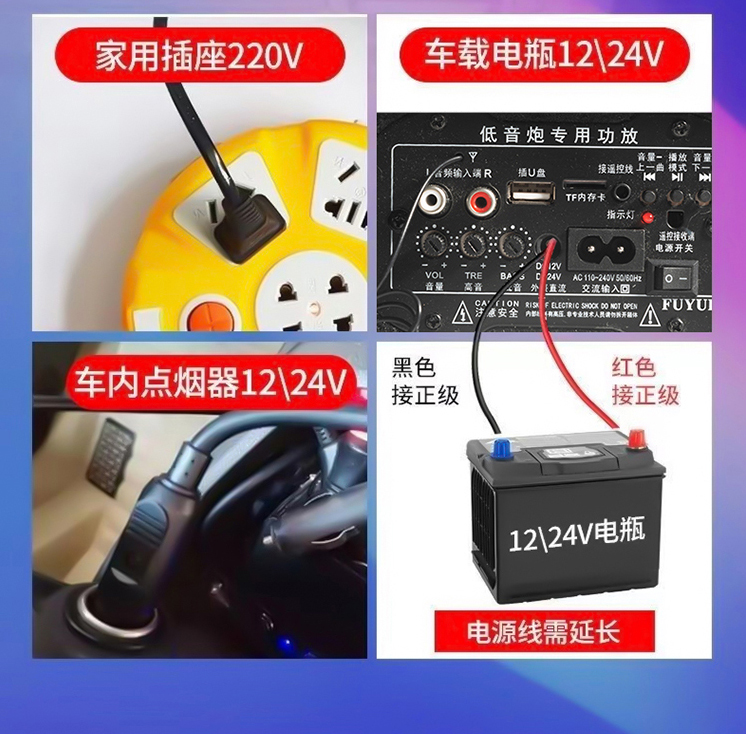 New upgraded 5-speaker car Bluetooth subwoofer 12V24V220V audio subwoofer modified speaker
