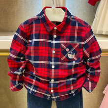 小熊童装现货春秋款男童衬衣衬衫支持一件代发