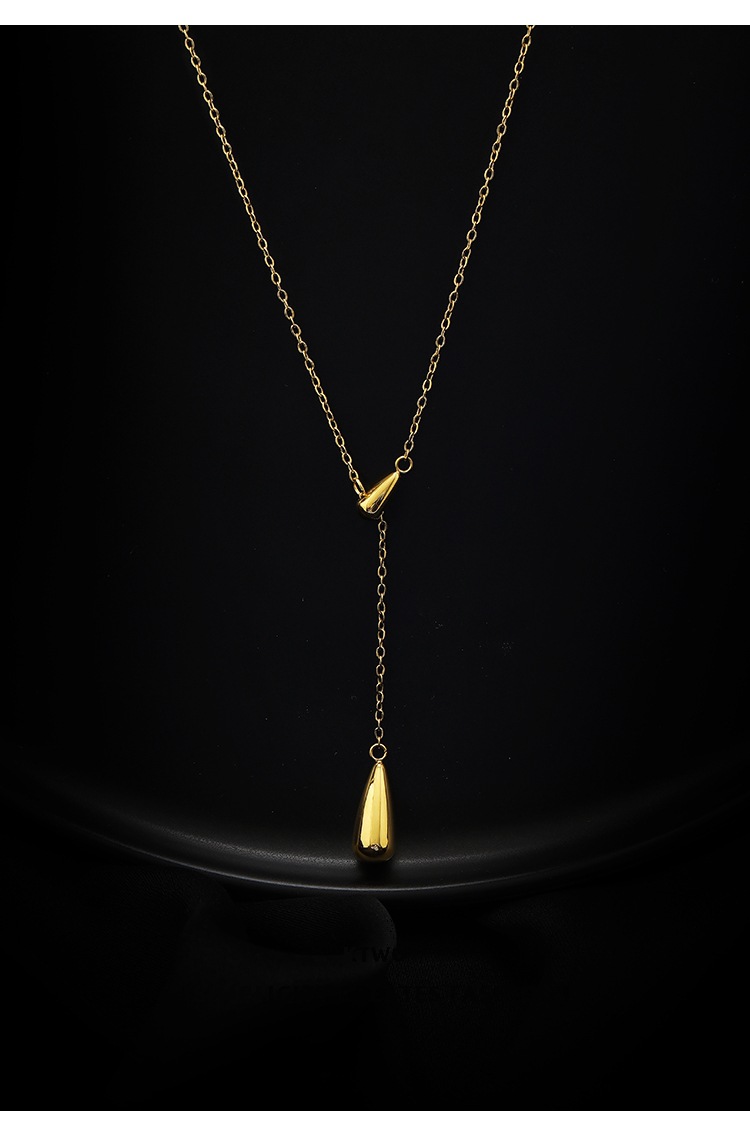6g Weight Pendant Necklace Classification 1 Piece Quantity Daily Occasion Titanium Steel Material Water Droplets Pattern Women'S Gender Plating Design Fashion Style Fashion Water Droplets Titanium Steel Plating Pendant Necklace 1 Piece 1