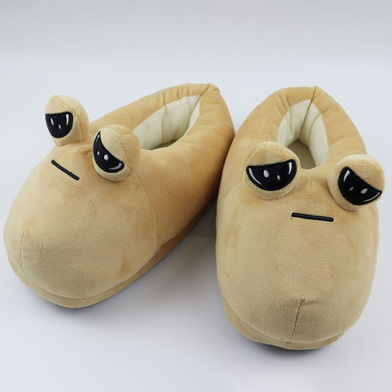 Cross Border Plush My Pet Alien Plush Cotton Slippers Pou Plush Slippers Indoor Warm