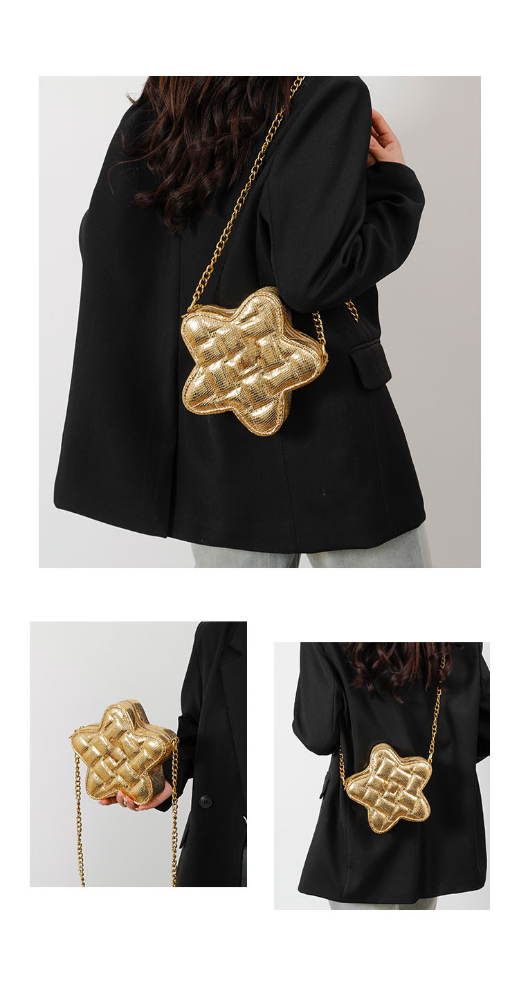 Pequeño bolso de cadena de rombos de fragancia para mujer 2025 nuevo bolso de mensajero de hombro de todo fósforo de moda bolso de estrella de personalidad de alta gama