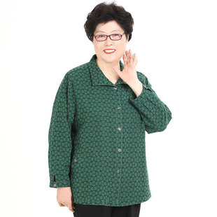 Extra Large size women's clothing for middle-aged and elderly people 200kg cotton jacquard shirt coat for mom and grandma one-piece delivery wholesale