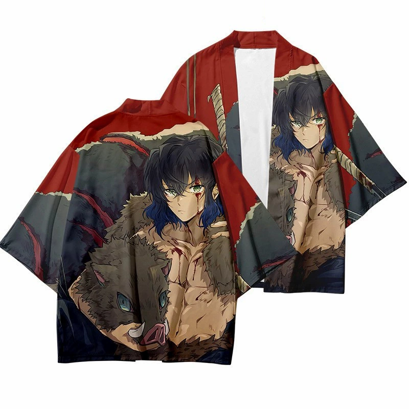 Первые часы аниме Ghost Destroy Digital Printing Covered Cloak Cloak Kimono Weaving