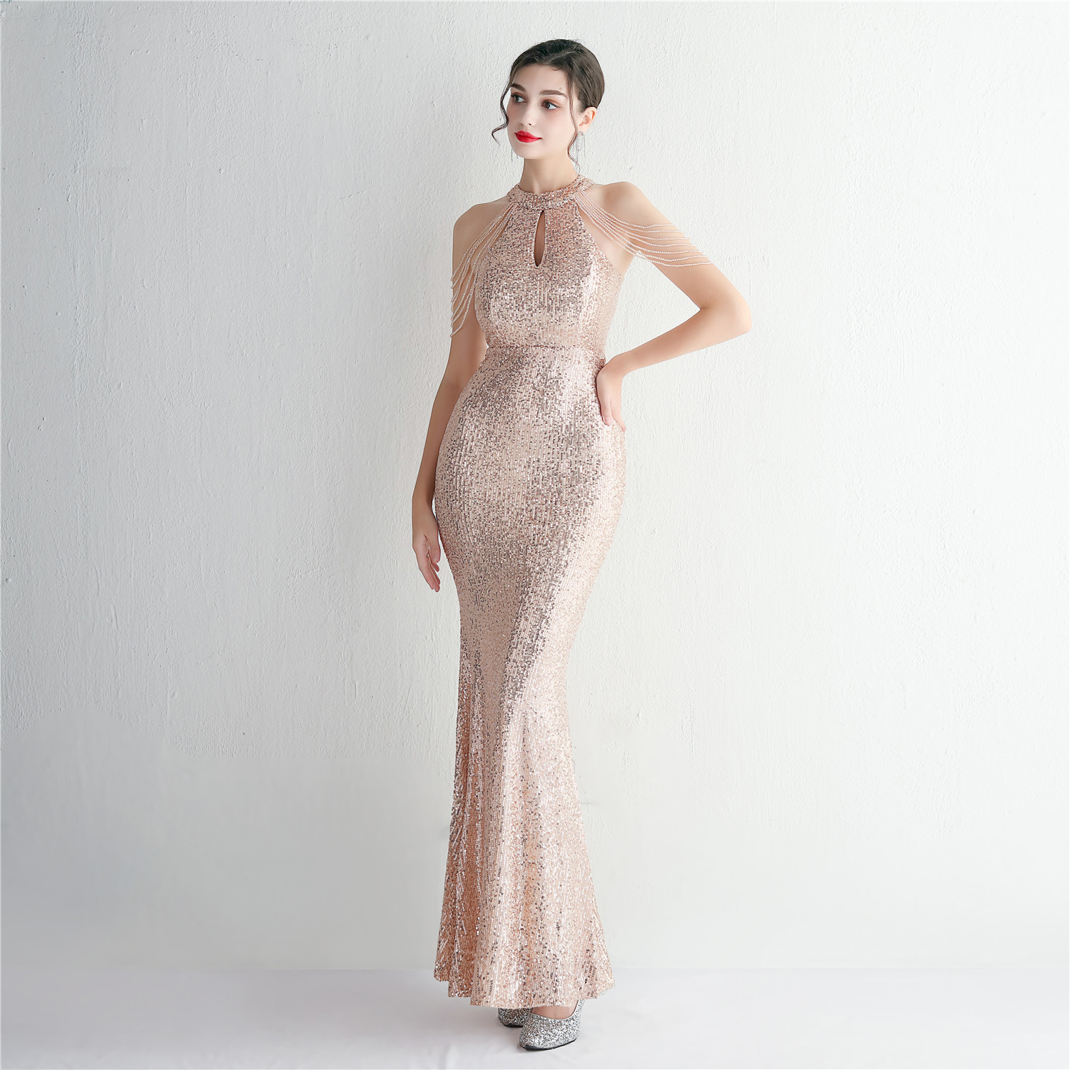 D9362 1630K VÁY ĐẦM LIỀN THÂN DỰ TIỆC NỮ YIEOUBA DÁNG ÔM BODY GỢI CẢM SEXY KIỂU ĐUÔI CÁ THỜI TRANG NỮ G05 SẢN PHẨM MỚI