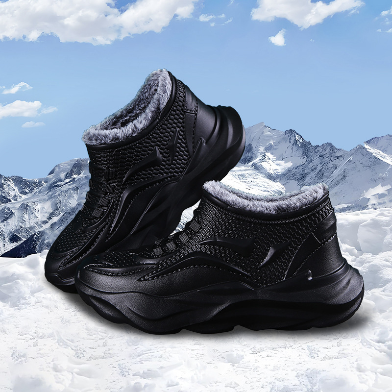 防水休闲百搭雪地靴男加绒保暖EVA一体外穿防滑短筒男款加厚棉鞋