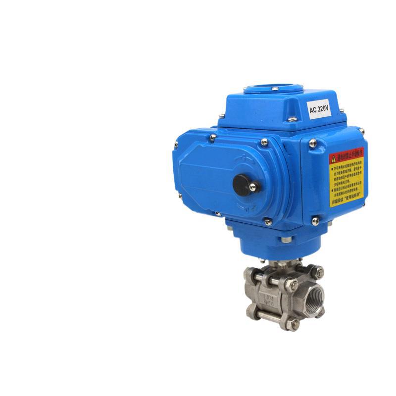 电动丝扣球阀Q911F-16P不锈钢内螺纹球阀电动三片式阀门