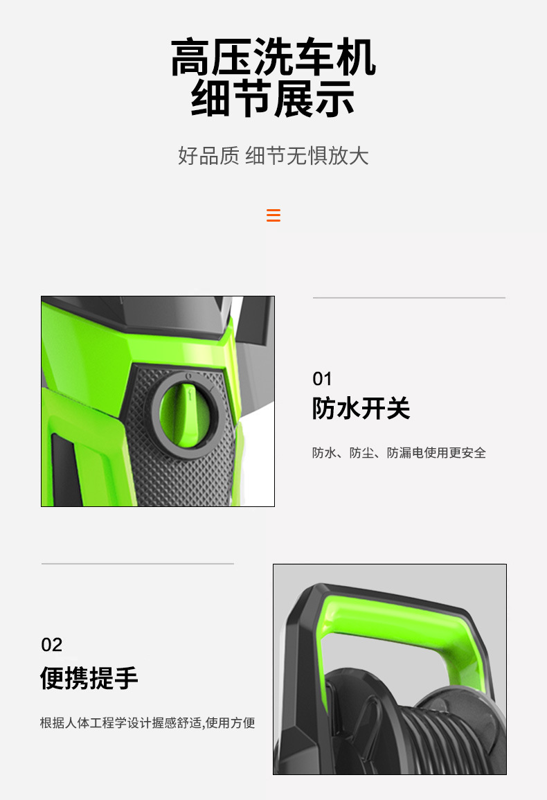 High-Pressure Car Washing Machine for Home Use 220V110V Convenient Self-Priming Dual-Purpose Water Gun Car Washing Pump Air Conditioning and Garden Cleaning Machine