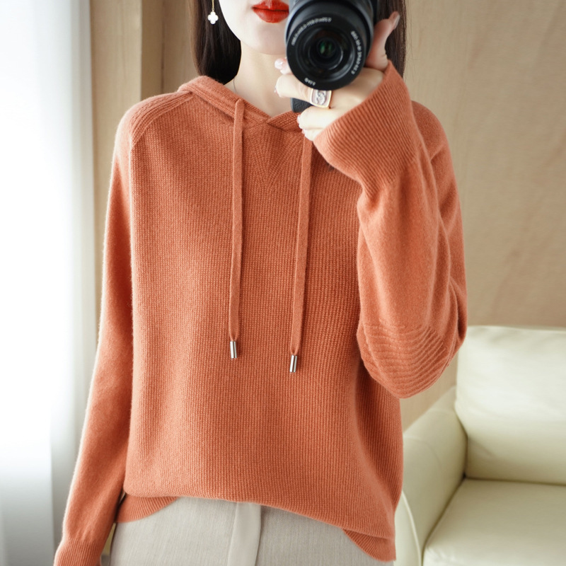 Hooded Sweater Women's Long-Sleeved Outer Sweater Loose Base-Layer Shirt Casual Hoodie Short Pullover Hoodie