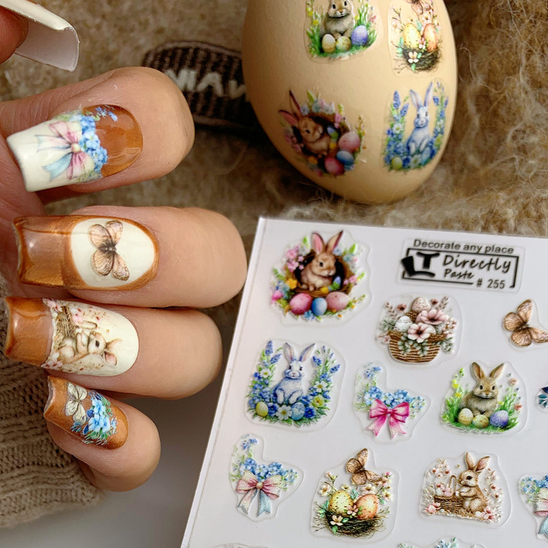 Cross-Border Easter New Rabbit Nail Art Decoration Nail Decals, Self-Adhesive Decorative Egg Stickers # 255