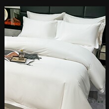 大酒店四件套被套棉质白色棉质床单人被单件床笠被罩宾馆民宿