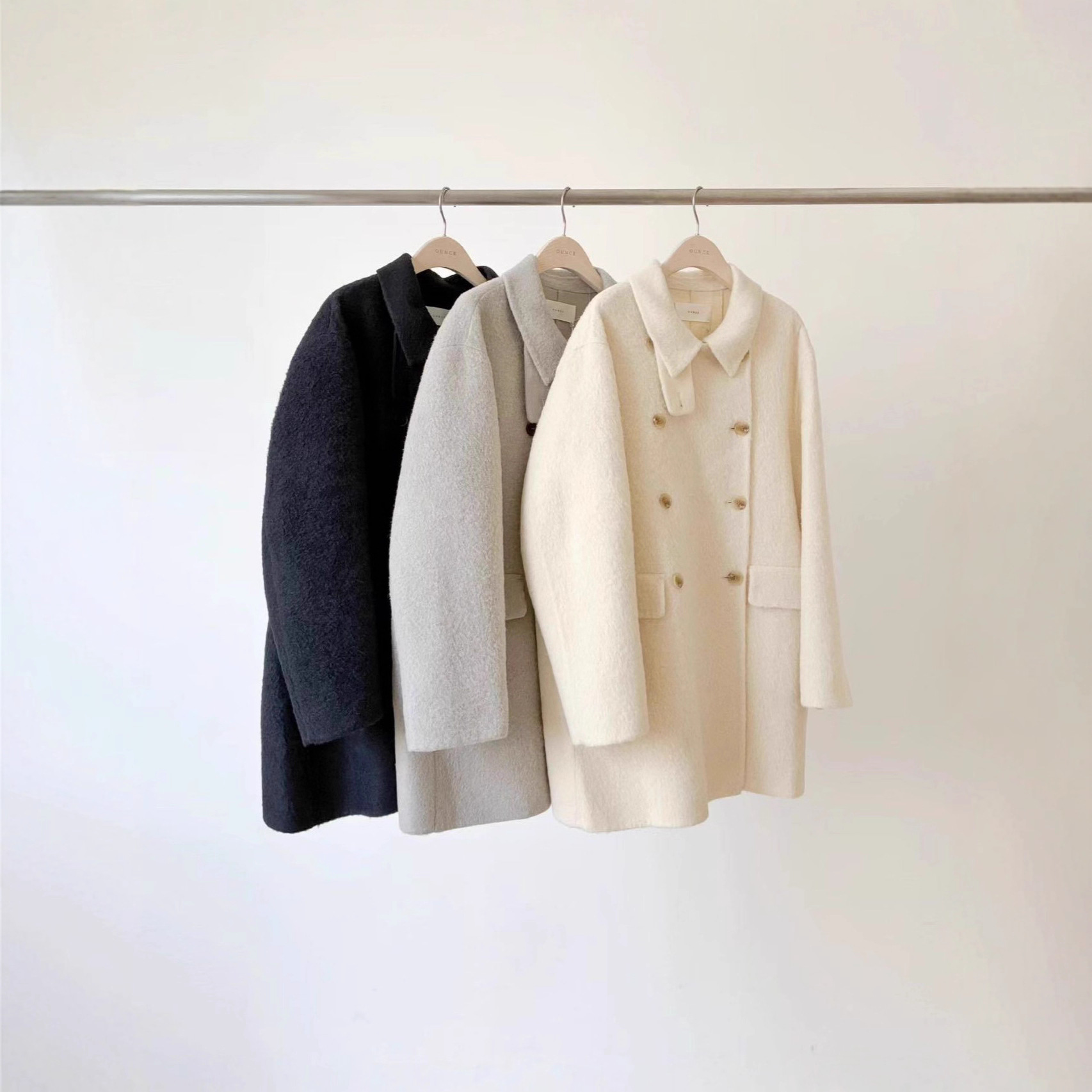 Now Ounce Korea Dongdaemun 2025 Autumn/Winter Elegant Simple Retro Alpaca Wool Suit Woolen Coat for Women