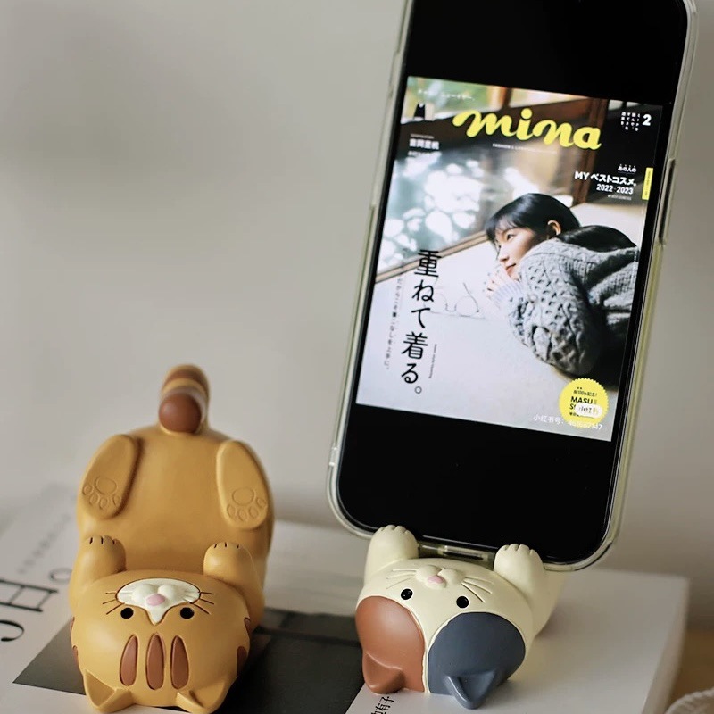 일본 식료품 고양이 호랑이 휴대 전화 태블릿 사무실 바탕 화면 장식 선물 휴대 전화 스탠드 바탕 화면