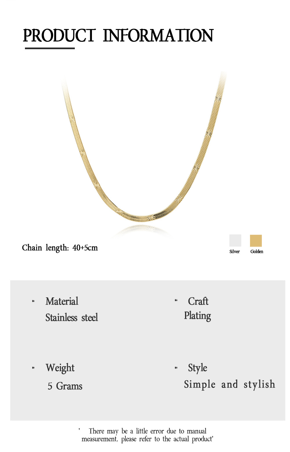 Großhandel Schmuck Schlangenknochenkette Einfache Edelstahlhalskette Nihaojewelry display picture 1