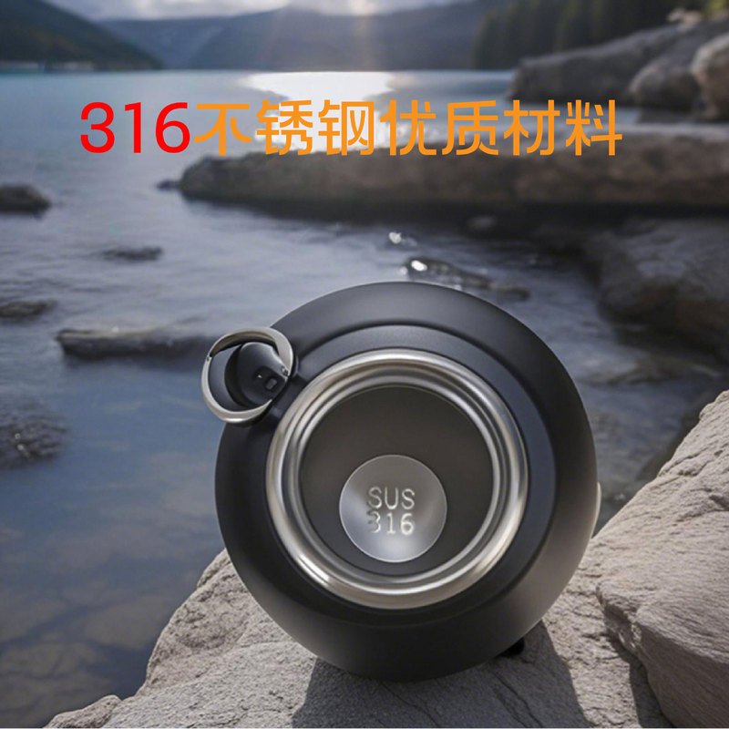 アウトドア旅行魔法瓶ケトル 316 ステンレス鋼全鋼魔法瓶カップ大容量フィットネススポーツウォーターカップキャリーロープ付き|undefined