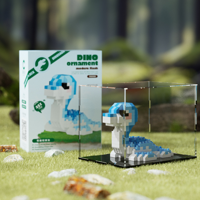 Compatible con Lego Dinosaur Tyrannosaurus Rex Muñeca de dibujos animados Bloques de construcción Adornos de montaje Juguetes educativos para niños Regalos para niños y niñas
