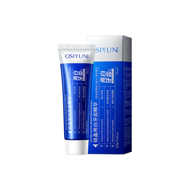 Oserun vidrio activo pasta de dientes de cristal de silicio brillante esencia de dientes blanqueador amarillo aliento aliento fresco antierupción fabricante
